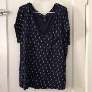 Dark Blue Feather shirt